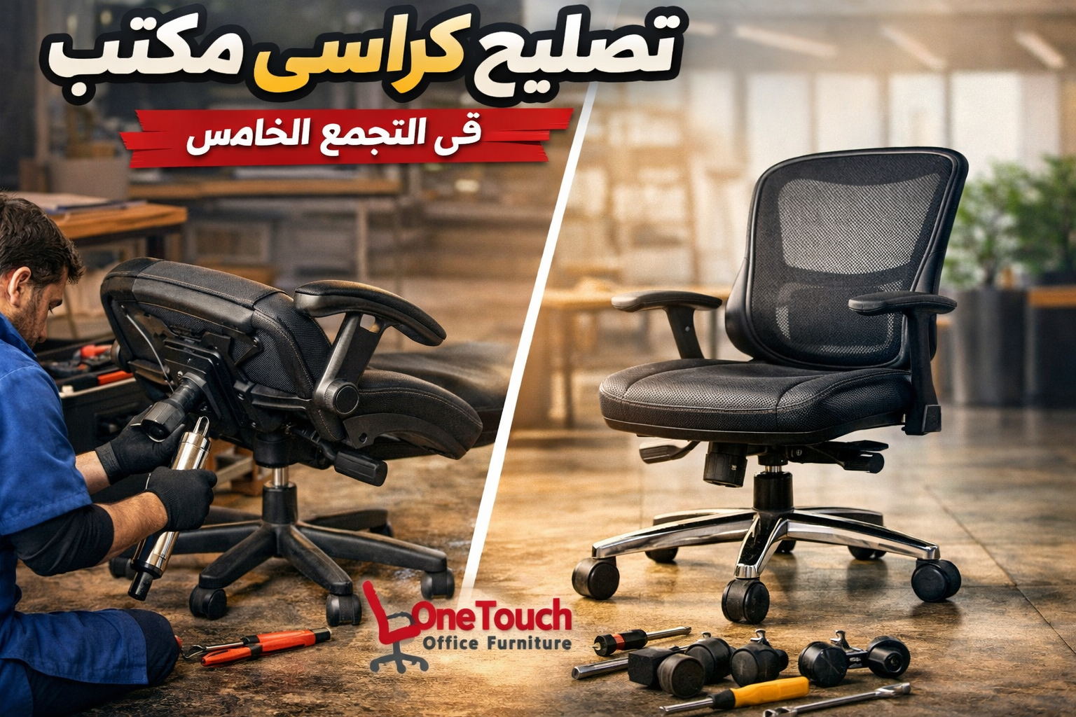 تصليح كراسي مكتب في التجمع الخامس – الدليل الشامل لأفضل خدمة صيانة احترافية 1 تصليح كراسي مكتب في التجمع الخامس بواسطة شركة وان تاتش