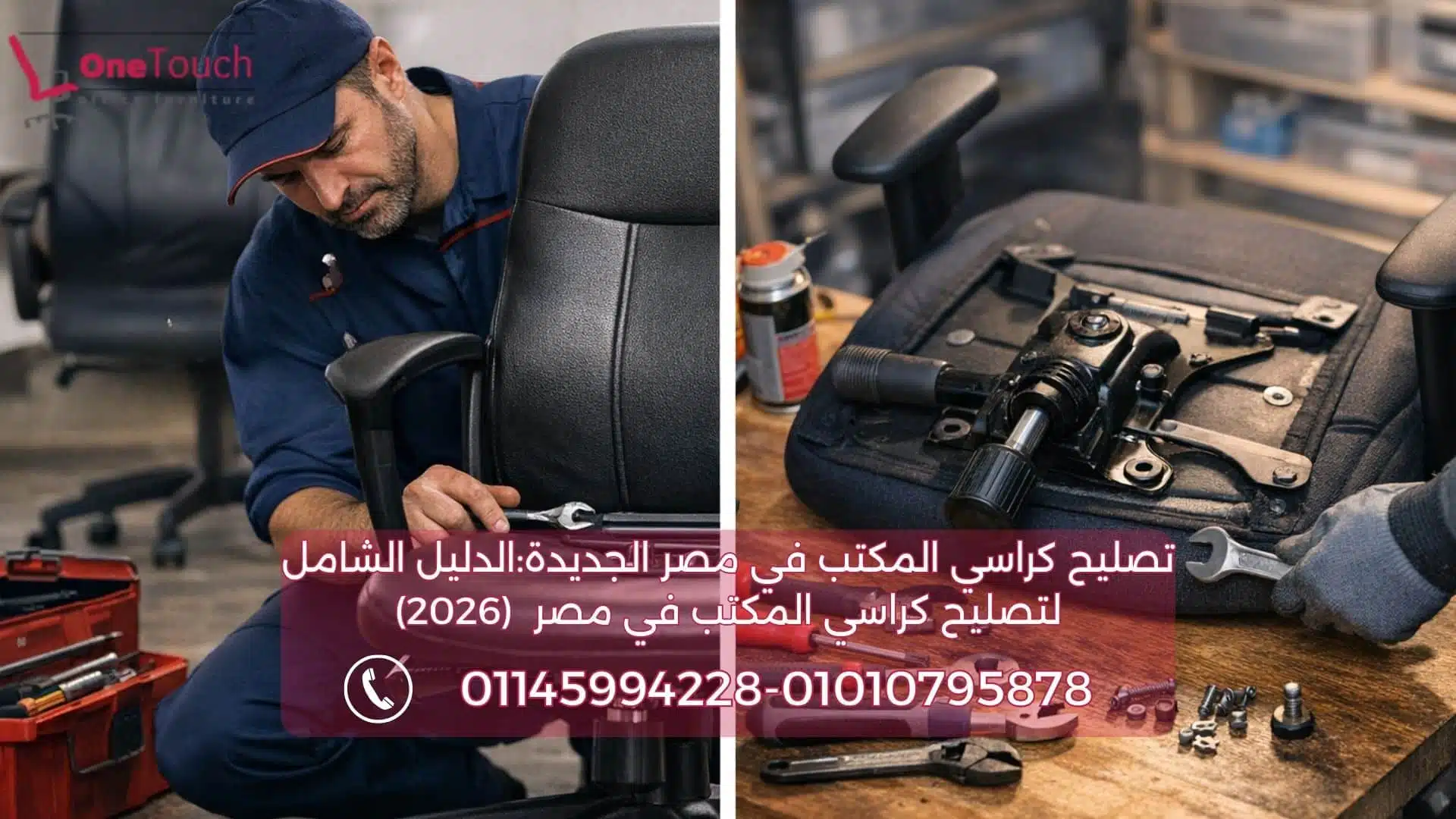 فني يقوم بـ تصليح كراسي المكتب في مصر الجديدة وتغيير البستم الهيدروليكي