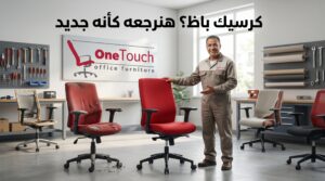 تجديد كرسي مكتب بالكامل في الفيوم قبل وبعد الإصلاح