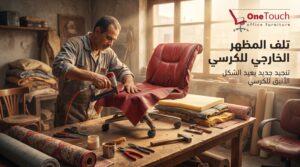 تنجيد كرسي مكتب وتجديد المظهر الخارجي باستخدام خامات عالية الجودة