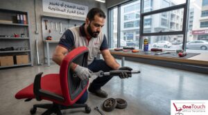 تنفيذ تصليح كرسي مكتب وتغيير قطعة الغيار