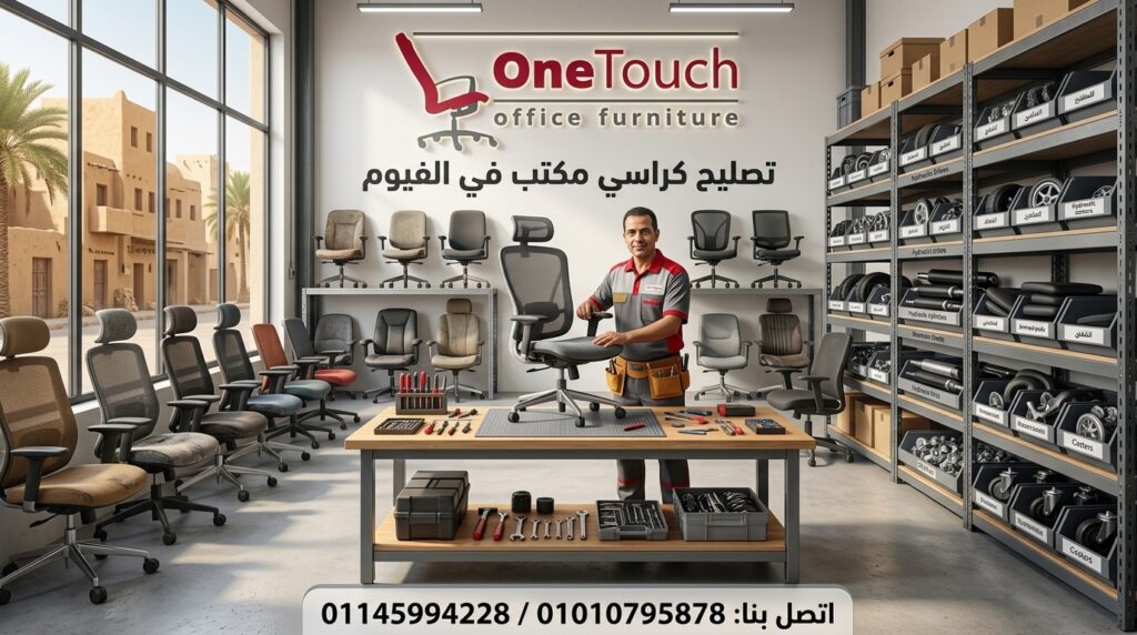 تصليح كراسي مكتب في الفيوم بواسطة فني متخصص من وان تاتش للأثاث المكتبي
