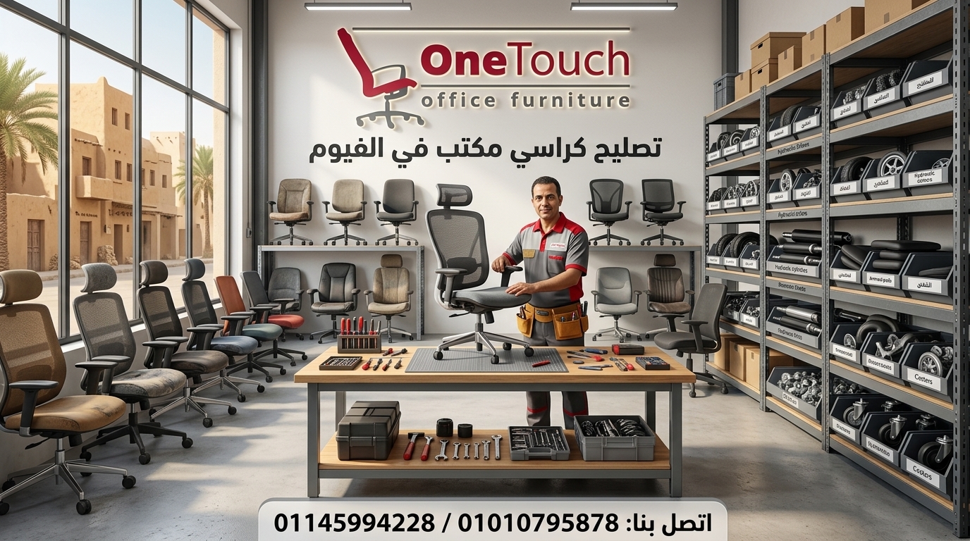 تصليح كراسي مكتب في الفيوم بواسطة فني متخصص من وان تاتش للأثاث المكتبي