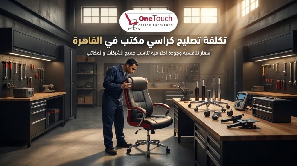 تكلفة تصليح كراسي مكتب في القاهرة مع خدمة صيانة احترافية تشمل إصلاح الهيدروليك والعجلات والقاعدة باستخدام قطع غيار عالية الجودة.