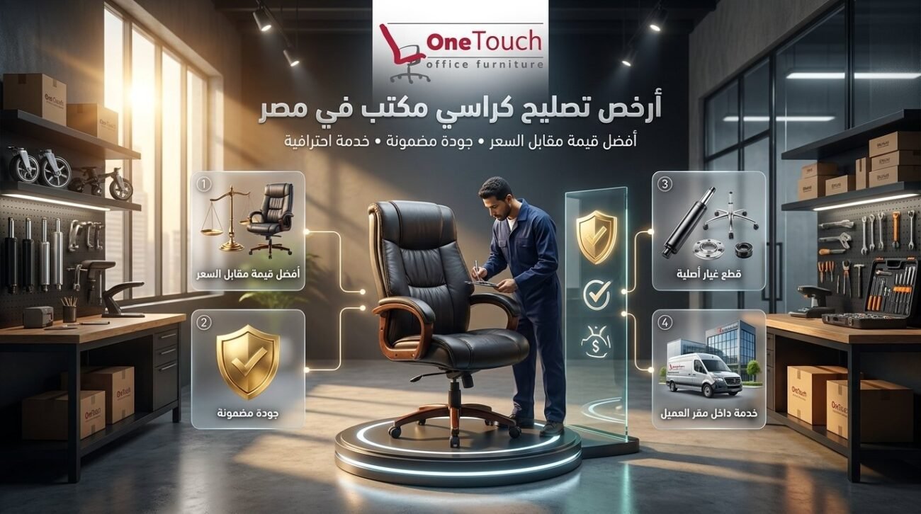 أرخص تصليح كراسي مكتب في مصر باستخدام قطع غيار أصلية وخدمة صيانة داخل مقر العميل